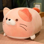 pink cute kawaii chonky squishy soft kitty cat plushie with spots