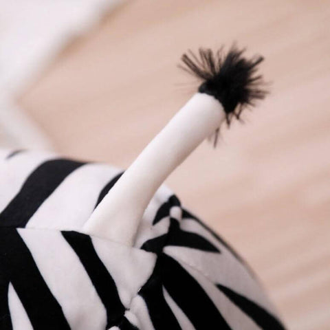 cute kawaii chonky squishy striped zebra plushie with brush tail