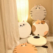 cute kawaii chonky round cat plush pillow cushions with tails