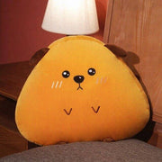cute kawaii chonky soft squishy triangle rice ball brown dog plushie with ears