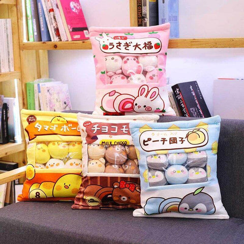 cute kawaii chonky bags of mini squishy pudding animal plushie balls