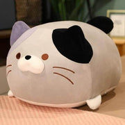 gray black cute kawaii chonky squishy soft kitty cat plushie with spots