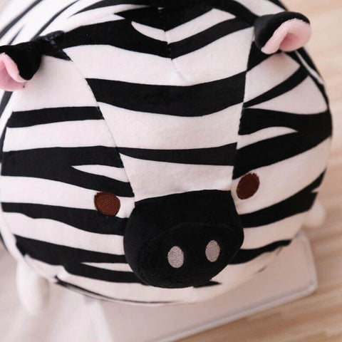 cute kawaii chonky squishy striped zebra plushie with snoot nose