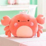 cute kawaii chonky squishy soft pink crab plushie with princess crown