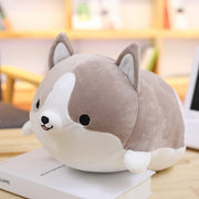 cute kawaii chonky squishy gray corgi dog plushie