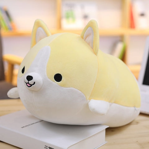 cute kawaii chonky squishy yellow corgi dog plushie