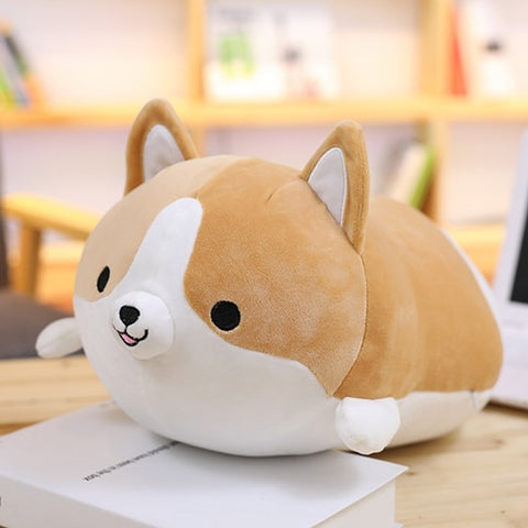 cute kawaii chonky squishy brown corgi dog plushie