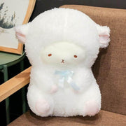 fluffy cute kawaii chonky sheep plushie in white