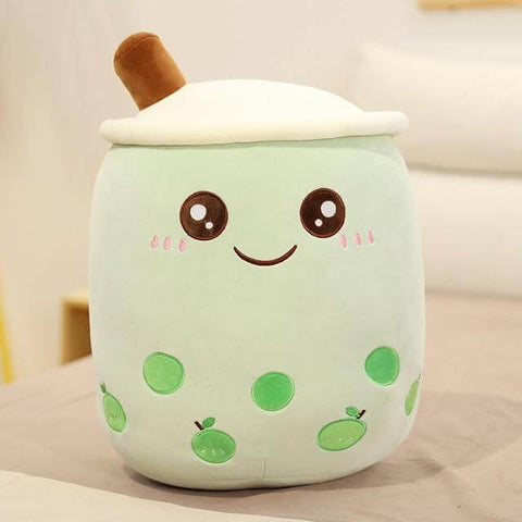 cute kawaii chonky green apple fruit bubble tea boba plushie