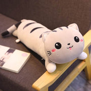 cute kawaii chonky long XXL striped gray kitty cat dakimakura body pillow for hugging