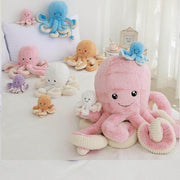 big and small cute kawaii chonky fluffy soft octopus plushies with long arms
