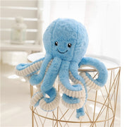 cute kawaii chonky fluffy soft blue octopus plushie with long arms