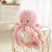 cute kawaii chonky fluffy soft pink octopus plushie with long arms