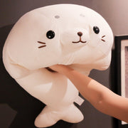 super squishy white cute kawaii round chonky seal plushie