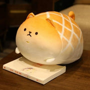 cute kawaii chonky brown shiba inu bread melon pan plushie in dark color