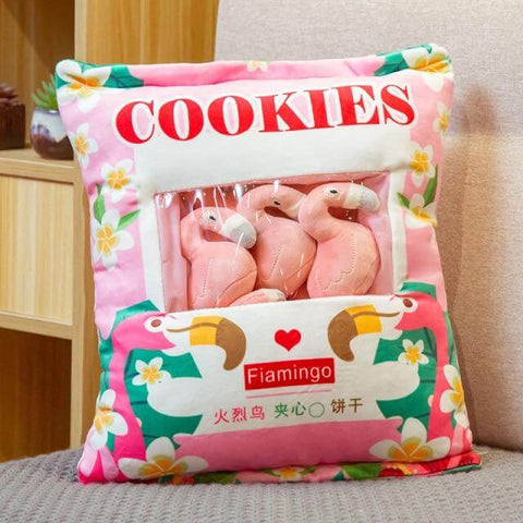 cute kawaii chonky bag of mini squishy pudding pink flamingo bird plushie balls