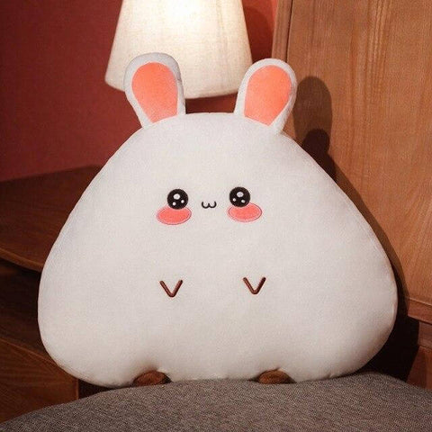 cute kawaii chonky soft squishy triangle rice ball white bunny rabbit plushie with ears