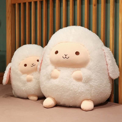 big and small fluffy cute kawaii round chonky sheep plushies