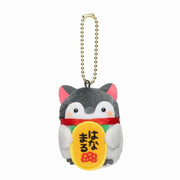 cute kawaii chonky fluffy penguin plushie keyring in Chinese lucky cat costume