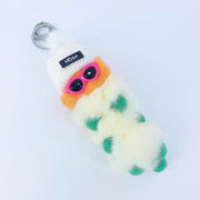 cute kawaii chonky white and orange cool caterpillar keyrings with sunglasses, beanie, and sweater