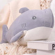 cute kawaii chonky gray shark hand warmer plushie