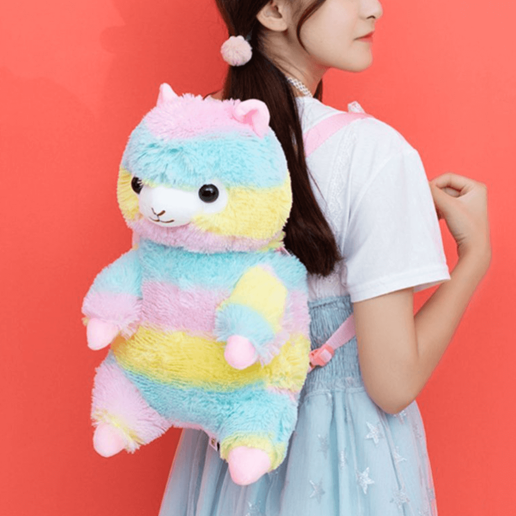 Chonky Fluffy Rainbow Alpaca or Llama Backpack – Chonky Bois